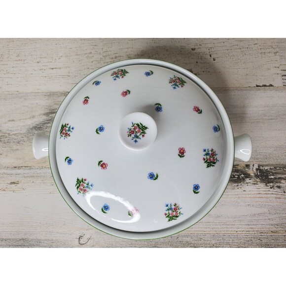 Vintage Andrea by Sadek Casserole Dish & Lid Oven To Table Floral Cookware #7096 - Picture 5 of 12